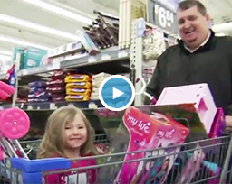 man and child shopping