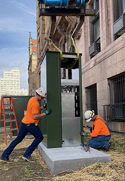 Jason Burris Installing Breaker Box on Pad
