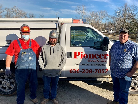 Ken Stanley, Nick Stanley and David Stanley, owner of Pioneer Electric