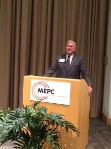 Jim Curran introduces Jeffrey Fort speaking on US Supreme Court decisions impacting energy.