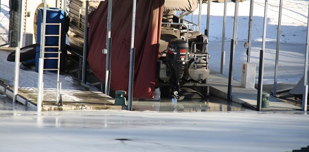 Frozen boat dock