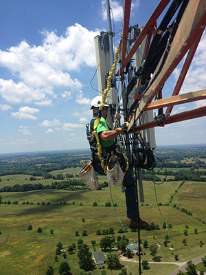 Electrician working on electrical lines